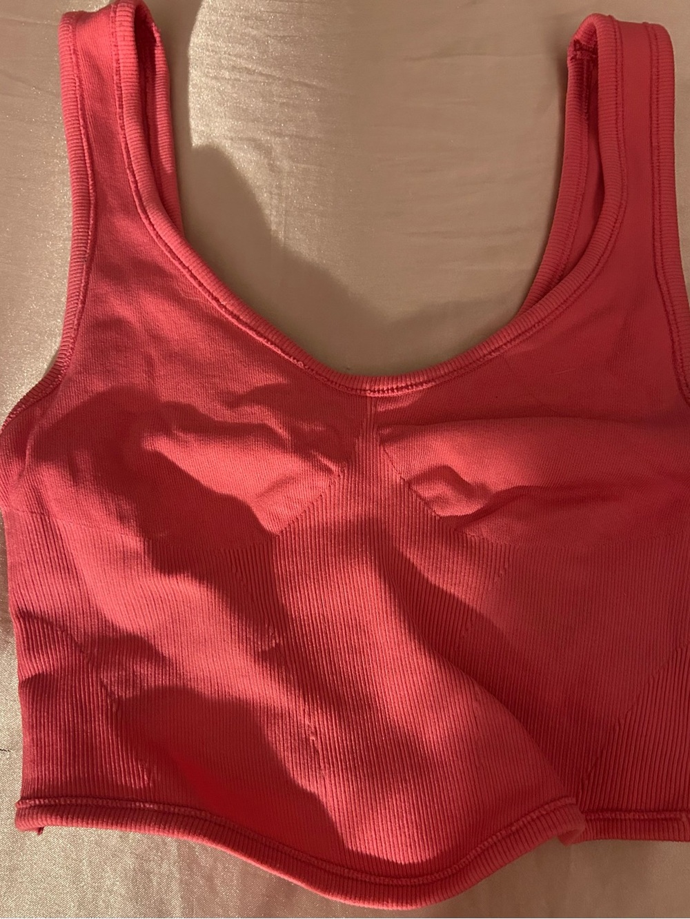 Altar'd State Ribbed Scoop Crop Tank in Coral